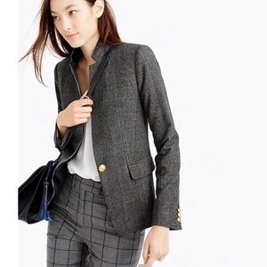 J. Crew Regent Blazer Color Grey Plaid With Gold Buttons Womens Size 10